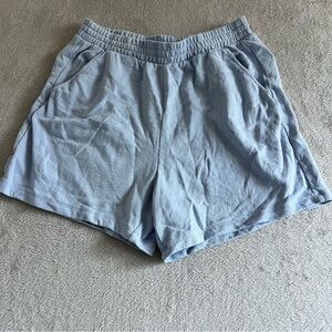 Old Navy Ehr 5 in Shorts Women's Large Elastic Waist Drawstring Pockets Blue‎